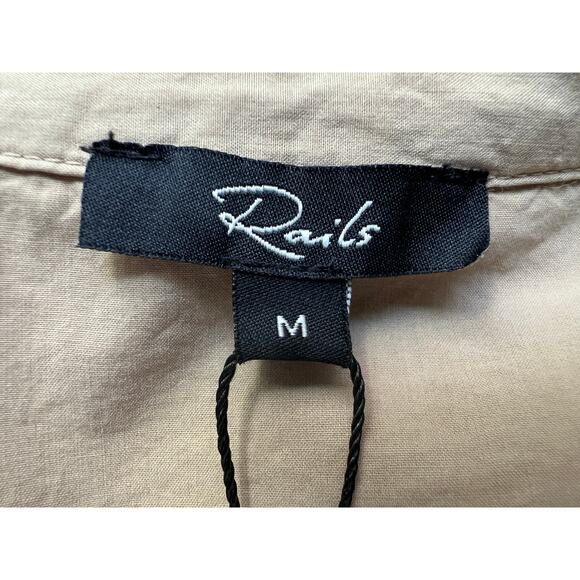 RAILS WOMENS SIZE MEDIUM NATALIE TIE WAIST MINI DRESS OLIVE KHAKI TAN NEW - Picture 6 of 14